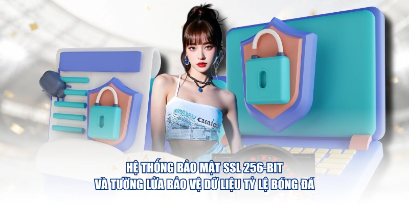Hệ thống bảo mật SSL 256-bit và tường lửa bảo vệ dữ liệu Tỷ Lệ Bóng Đá