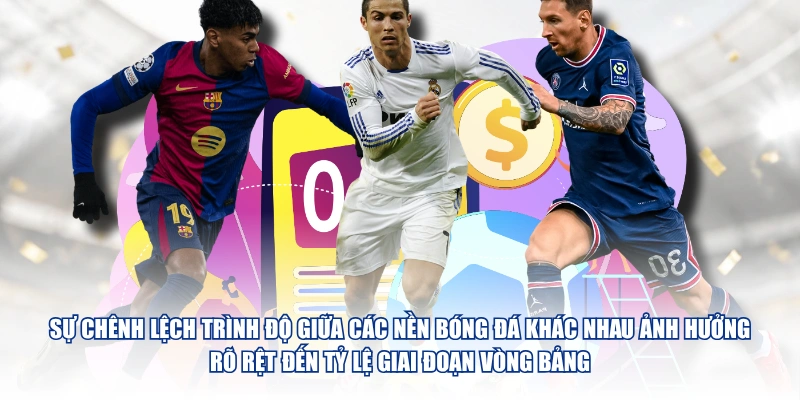 Sự chênh lệch trình độ giữa các nền bóng đá khác nhau ảnh hưởng rõ rệt đến tỷ lệ giai đoạn vòng bảng